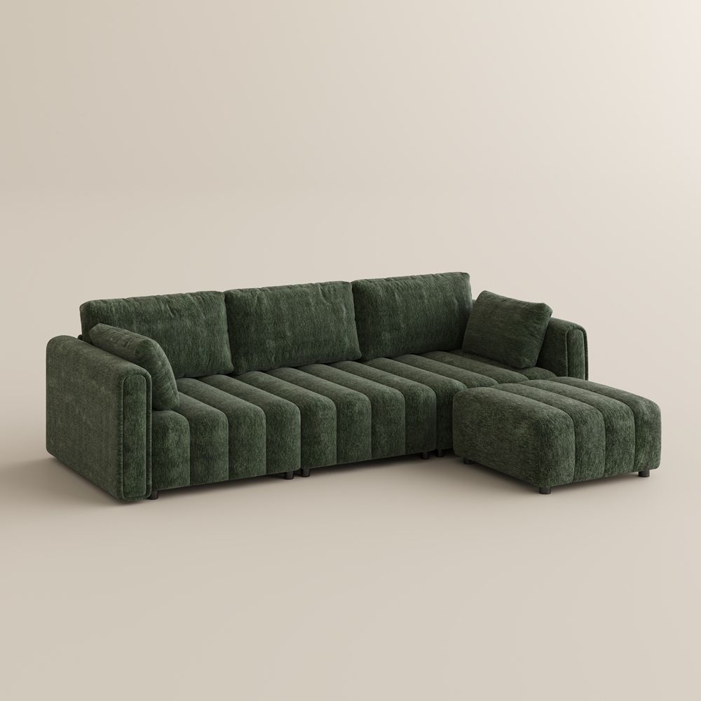 Green Chenille Modular Sofas