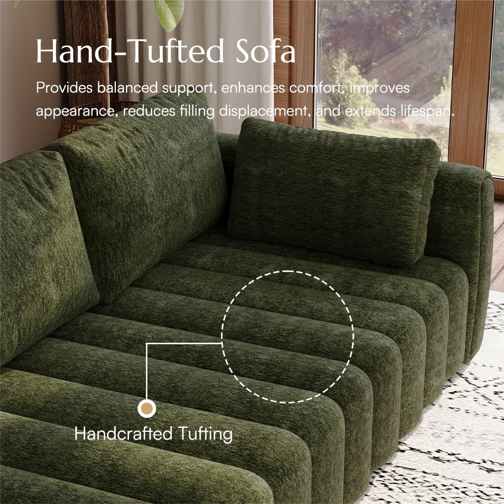 Green Chenille Modular Sofas