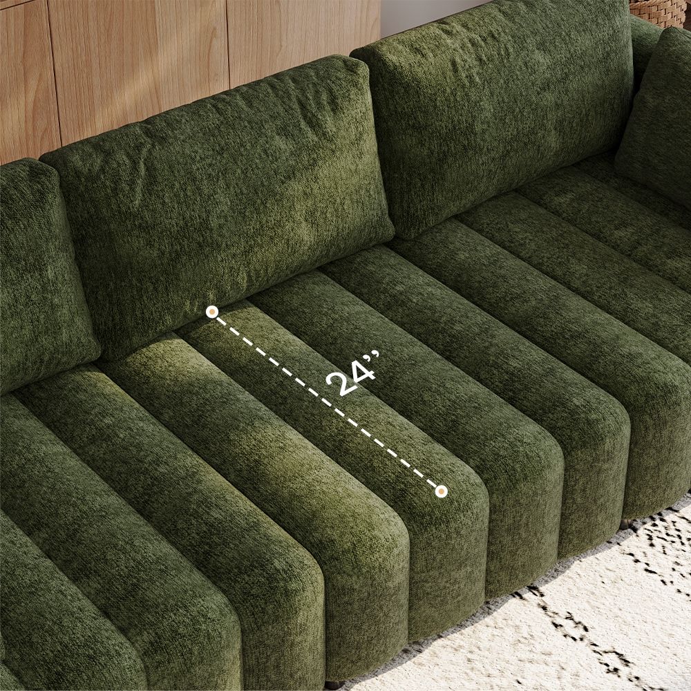 Green Chenille Modular Sofas