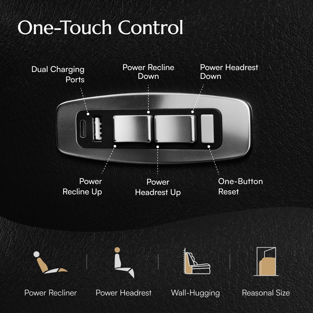 Black Full-Grain Leather Modular Sofas