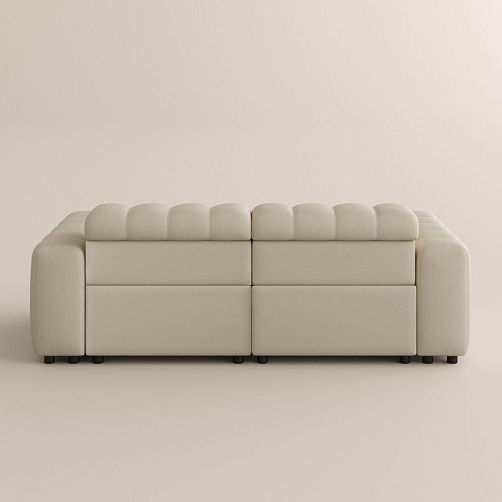 Relaxed Beige Full-Grain Leather Modular Sofas
