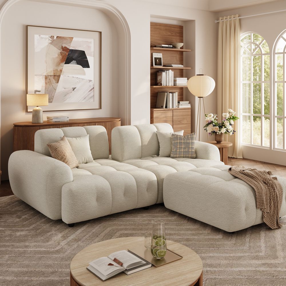 Beige Chenille Modular Sofas