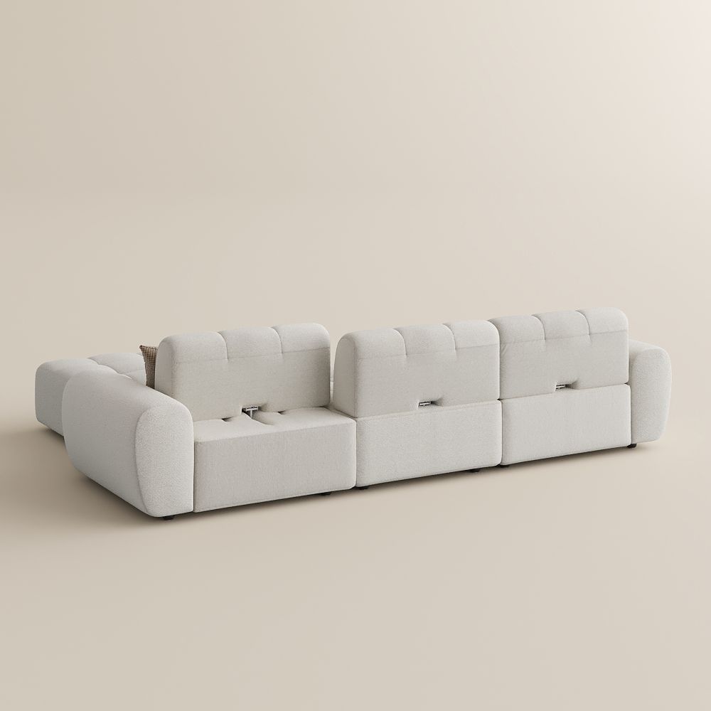 Beige Chenille Modular Sofas