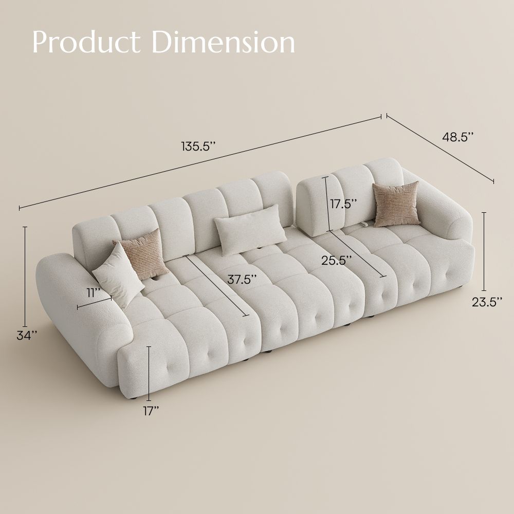 Beige Chenille Modular Sofas