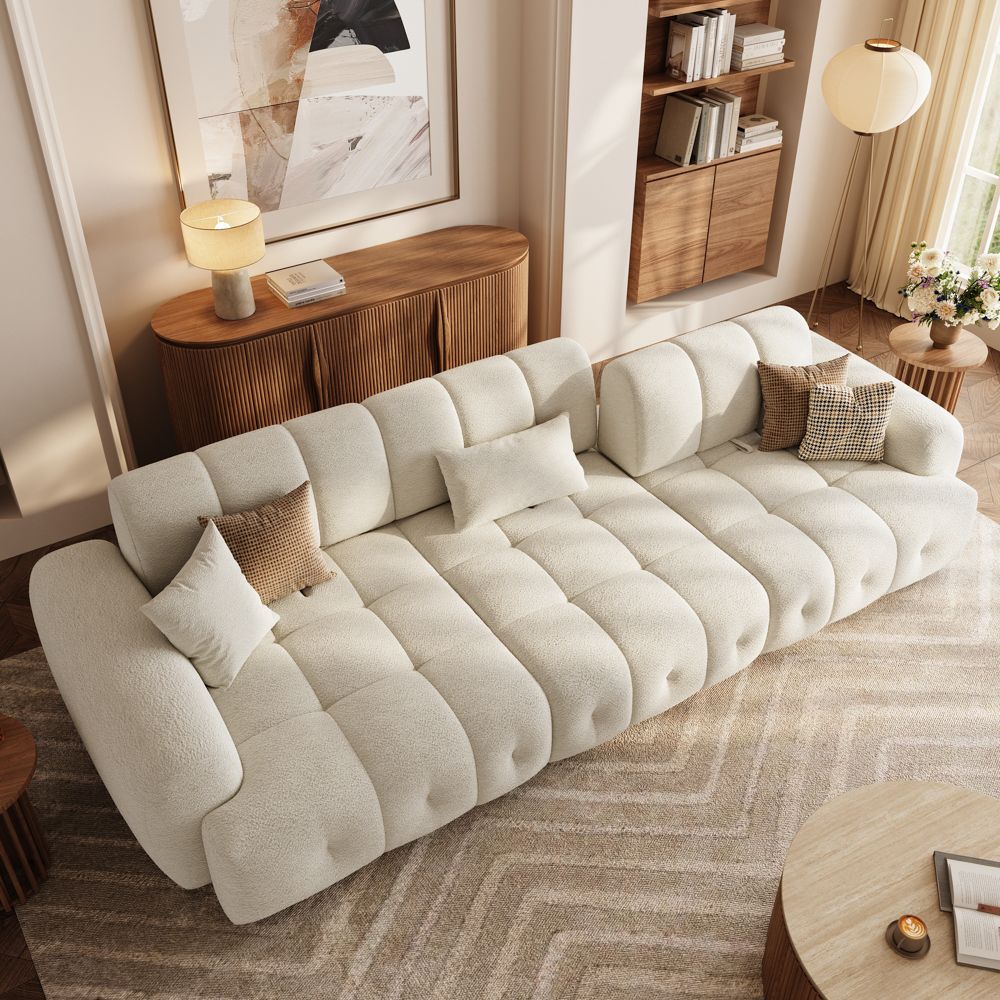 Beige Chenille Modular Sofas