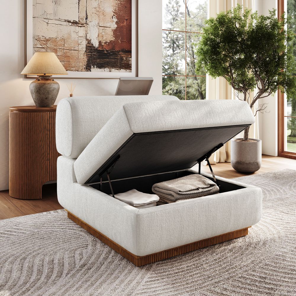 Partial Assembly Required Beige Chenille Modular Sofas