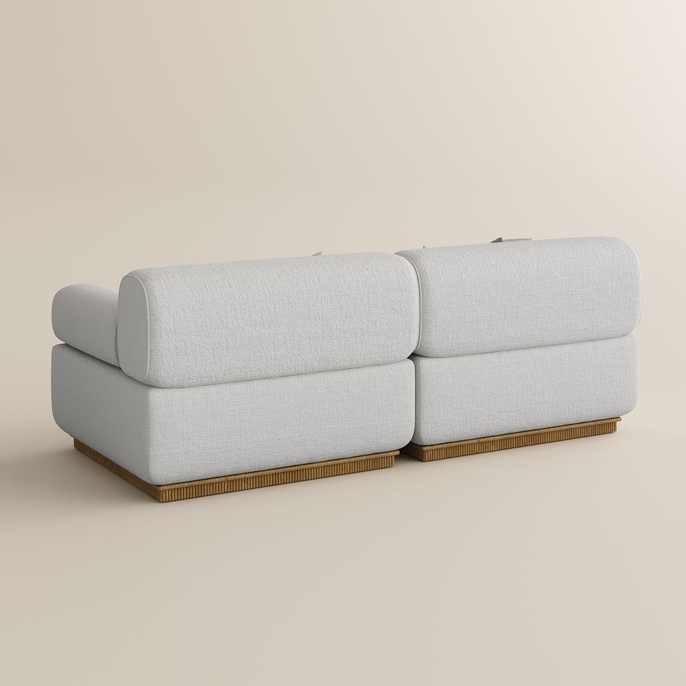 Partial Assembly Required Beige Chenille Modular Sofas