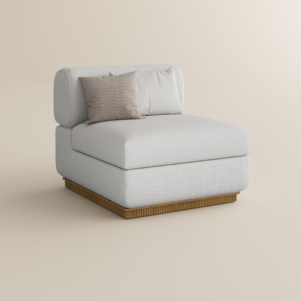 Chenille Beige Chenille Modular Sofas