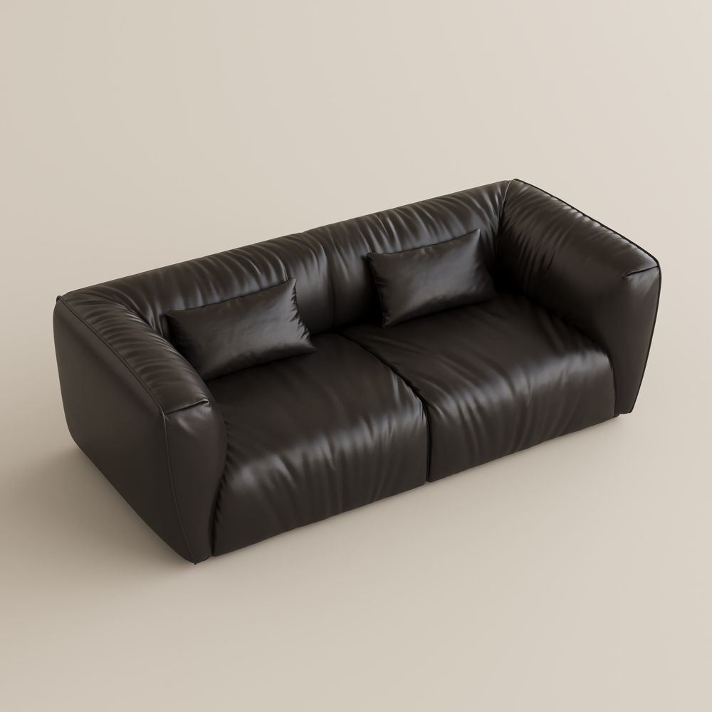 2-3 Seater Black Leather Modular Sofas