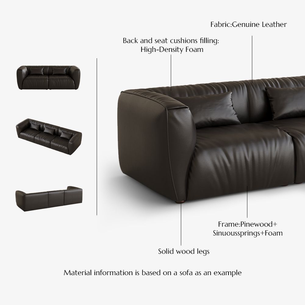Office Black Leather Modular Sofas