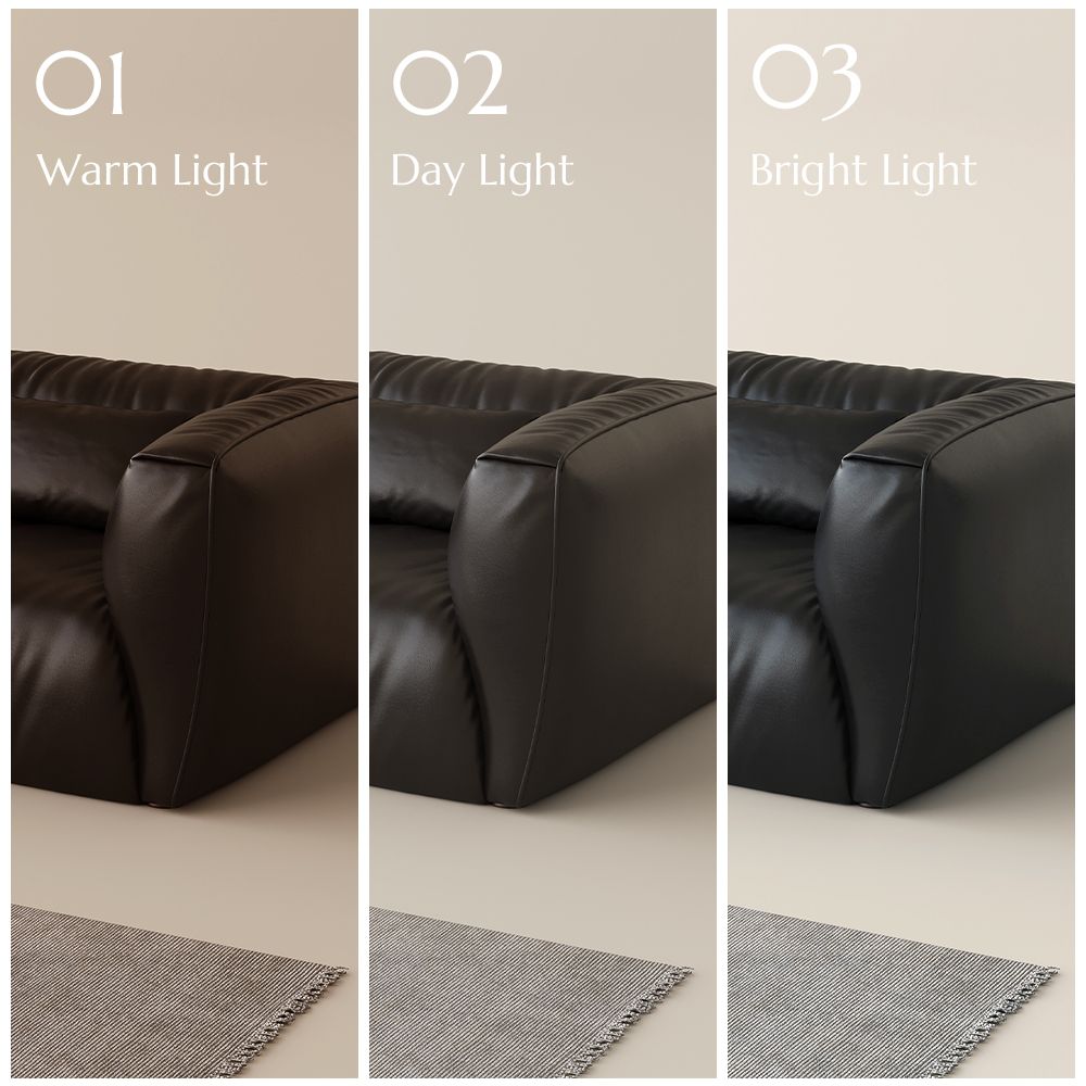 RV Black Leather Modular Sofas