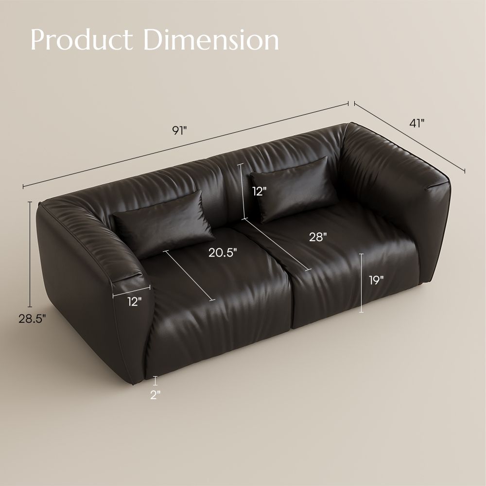 Black Black Leather Modular Sofas
