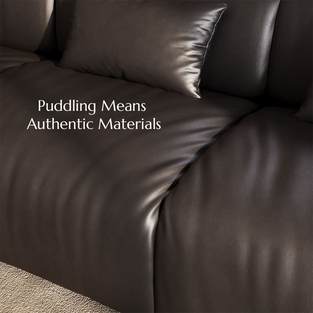 Mid Century Modern Black Leather Modular Sofas