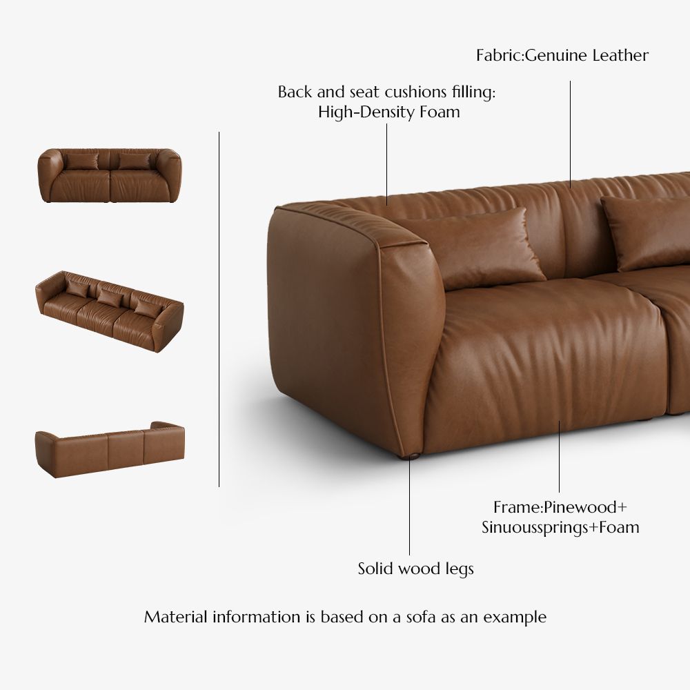 Bedroom Brown Leather Modular Sofas