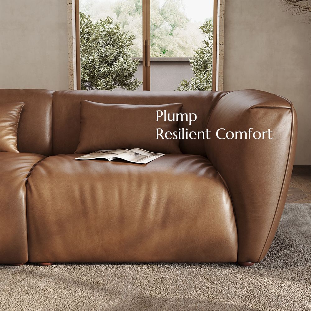 Office Brown Leather Modular Sofas