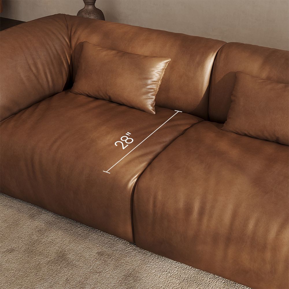 Medium Brown Leather Modular Sofas