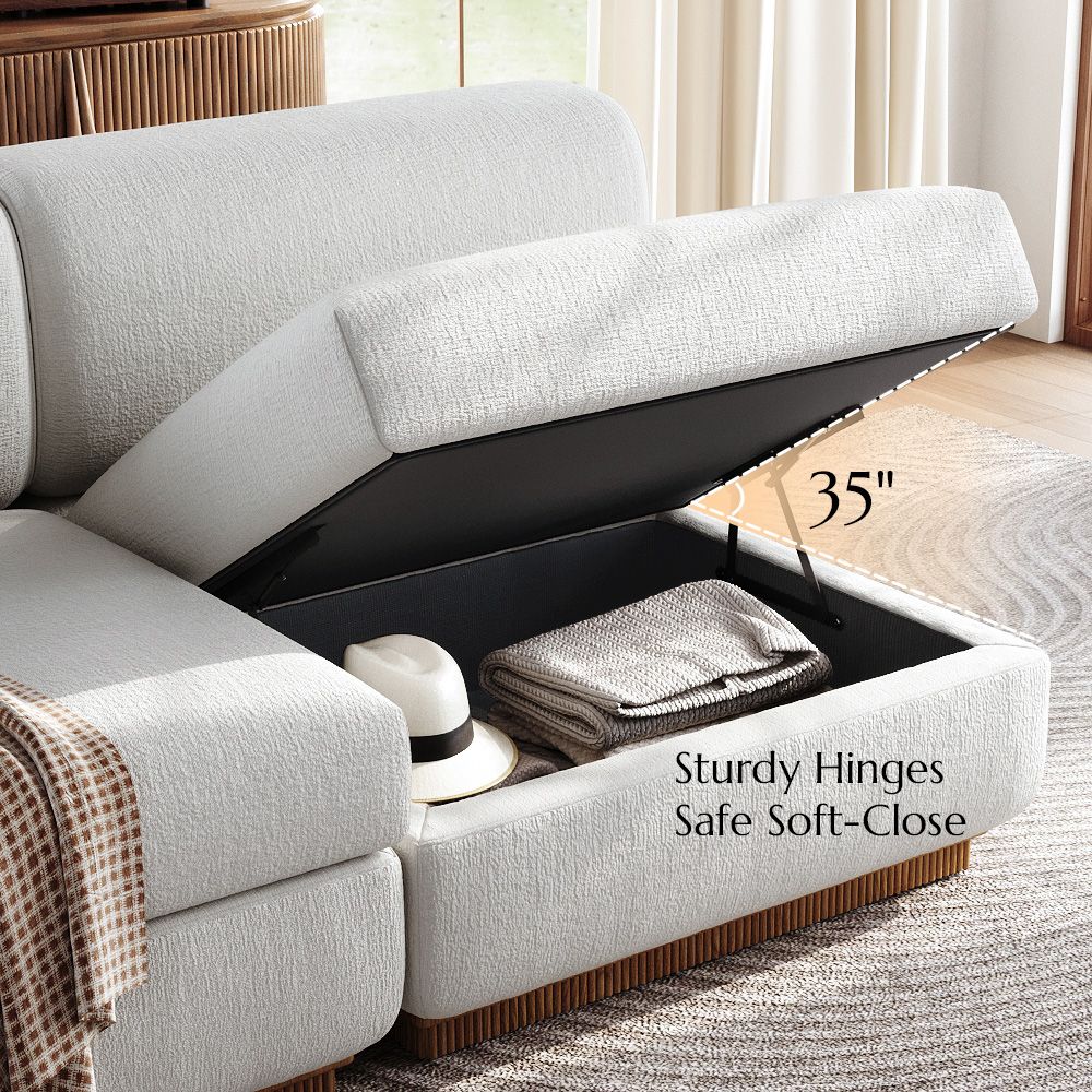 Home Theater Beige Chenille Modular Sofas