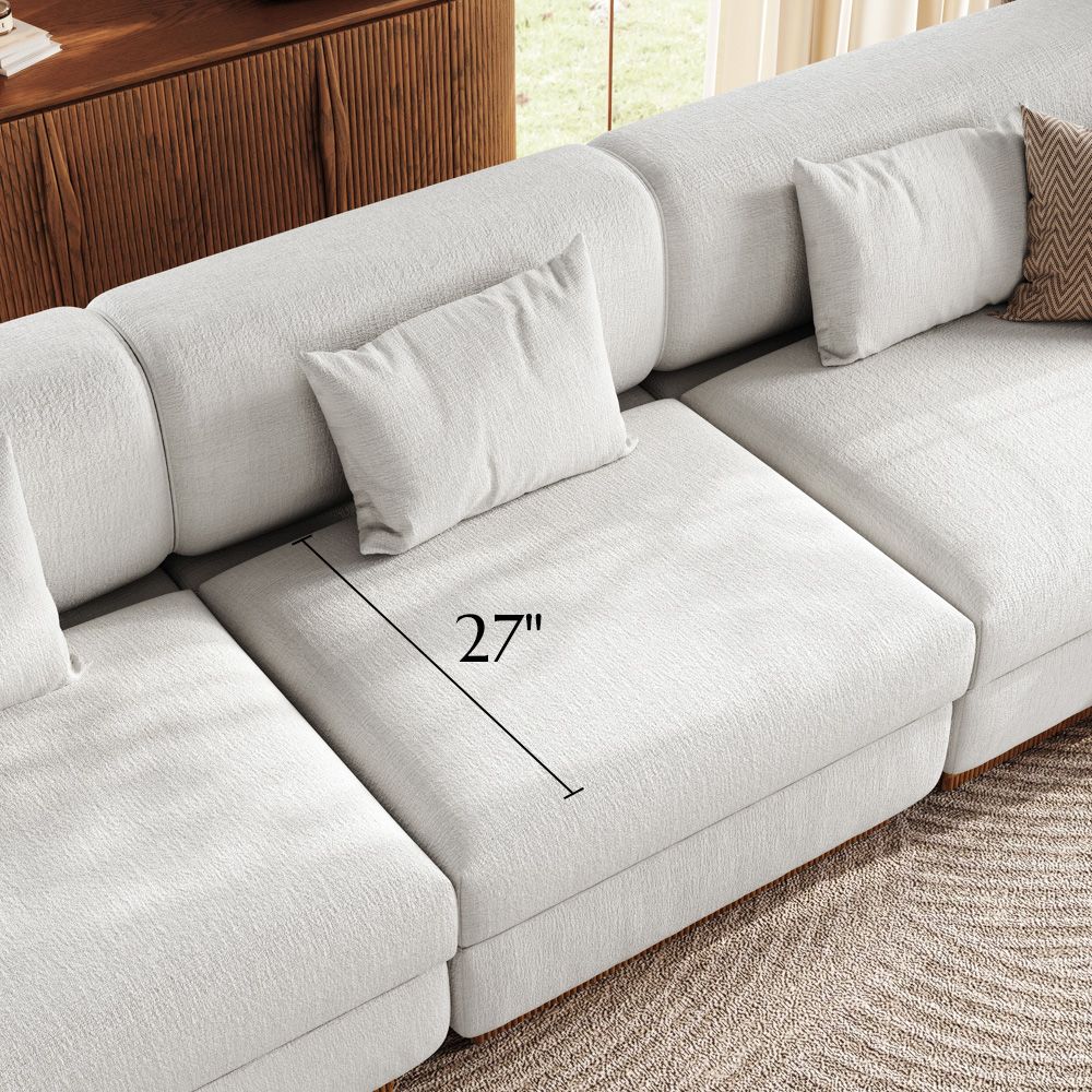 RV Beige Chenille Modular Sofas