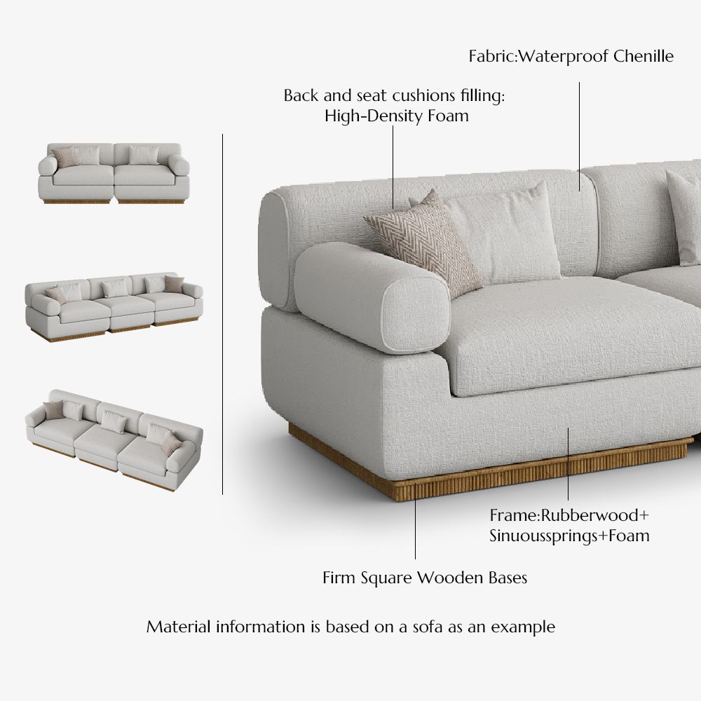 Modular Sofas Beige Chenille Modular Sofas