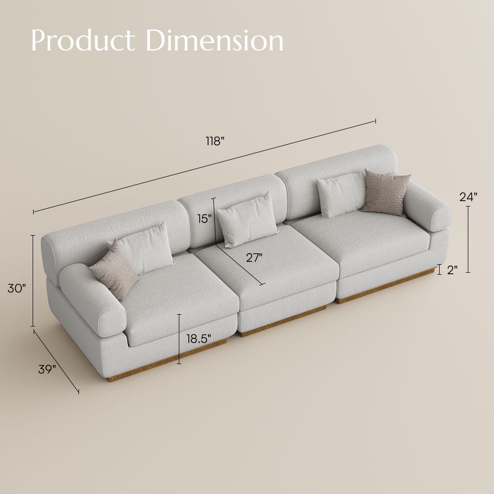 Beige Chenille Modular Sofas