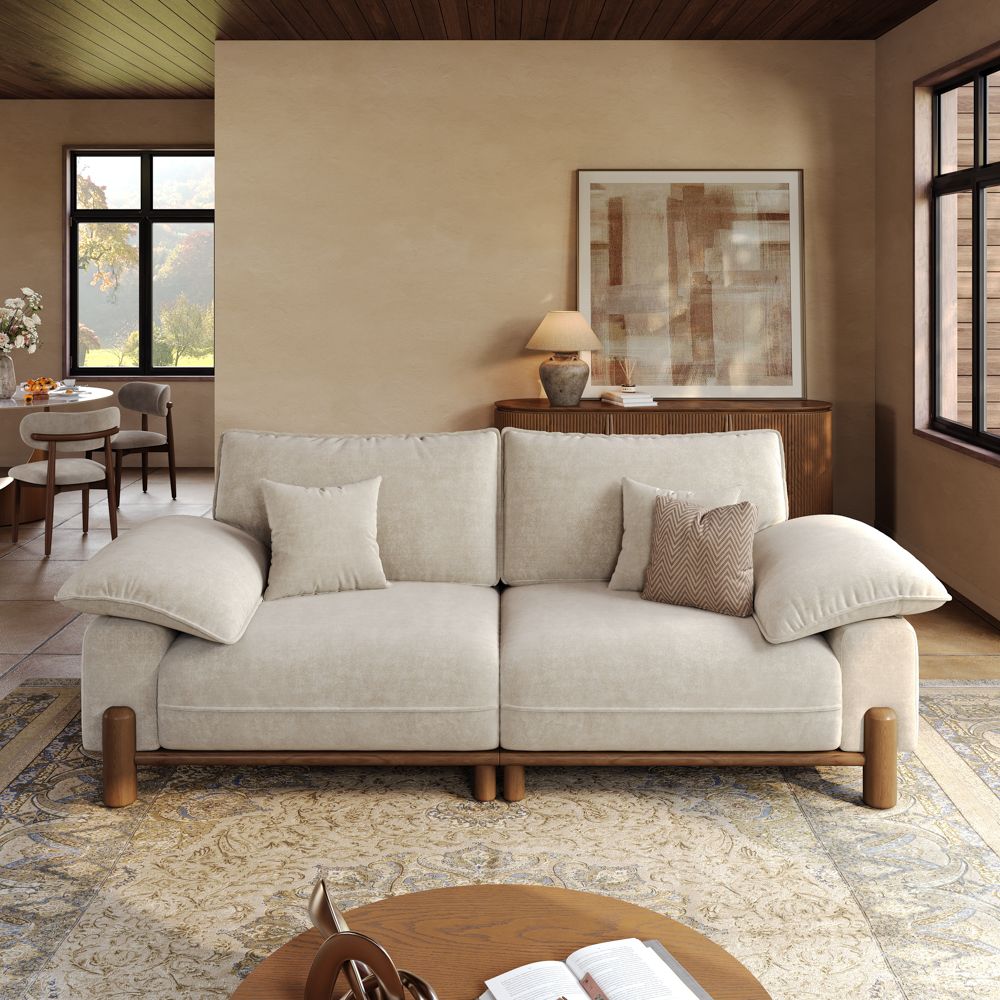 RV Beige Fabric Modular Sofas