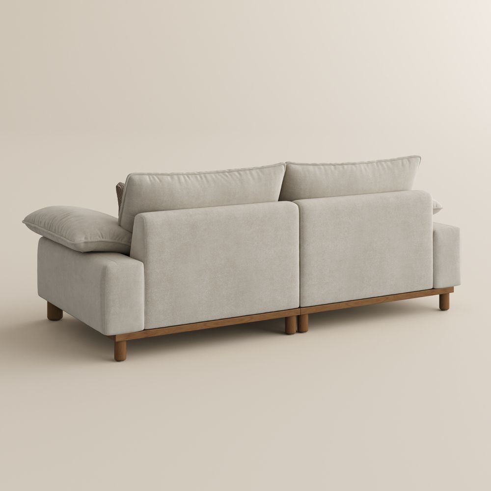 Apartment Beige Fabric Modular Sofas