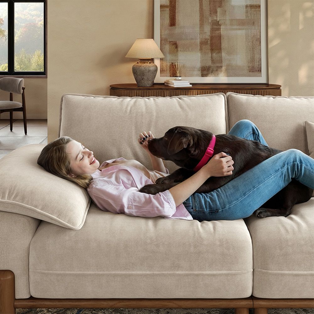 Beige Beige Fabric Modular Sofas