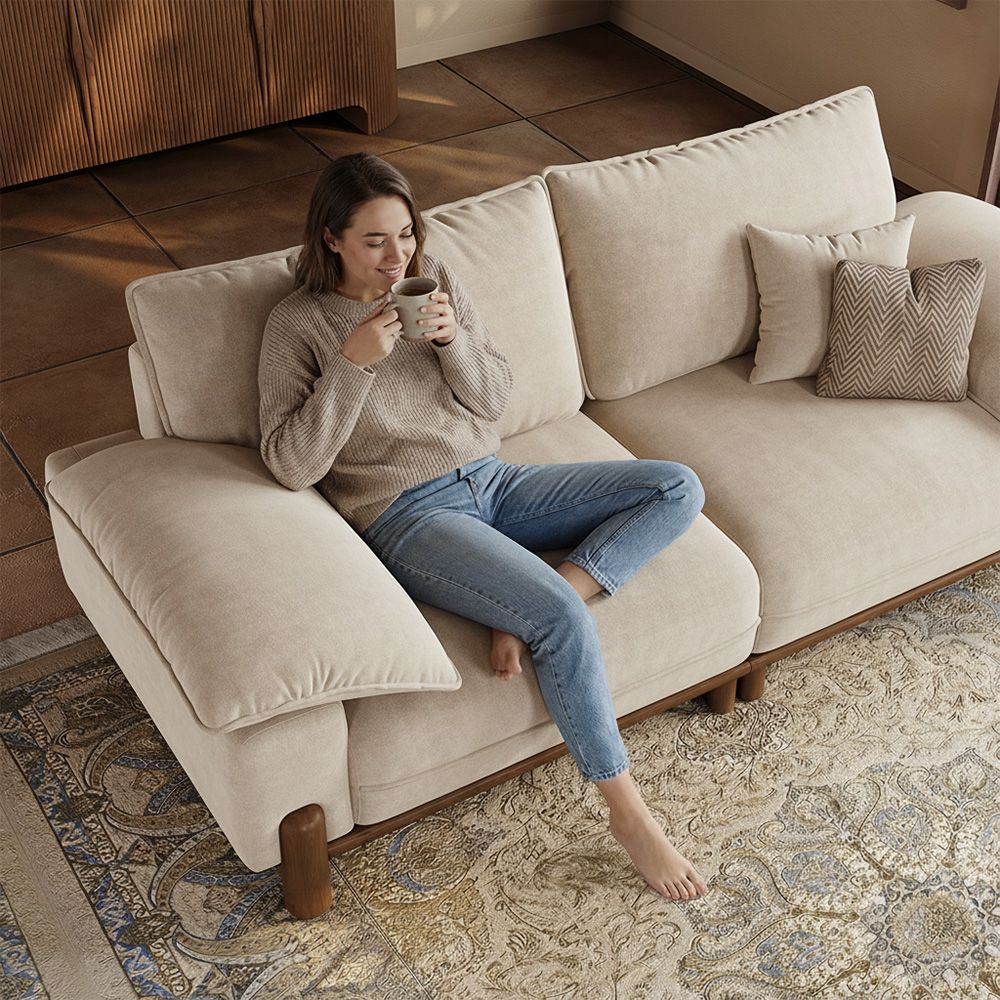 2-3 Seater Beige Fabric Modular Sofas