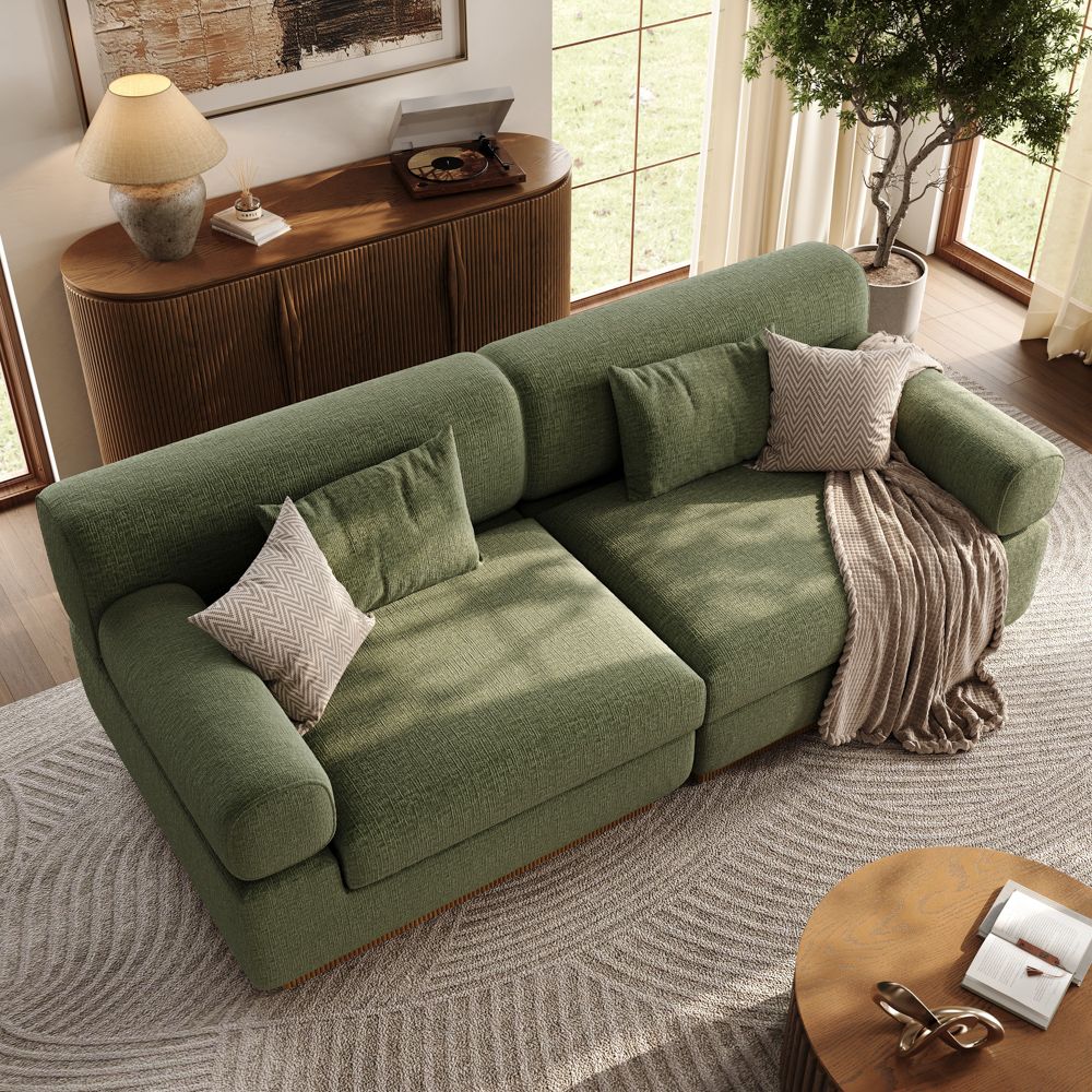 Green Chenille Modular Sofas