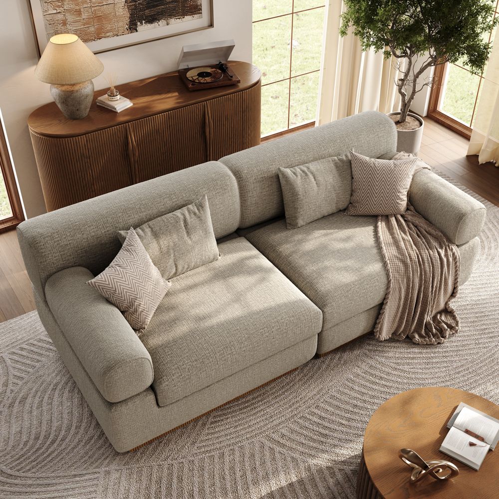 Khaki Chenille Modular Sofas
