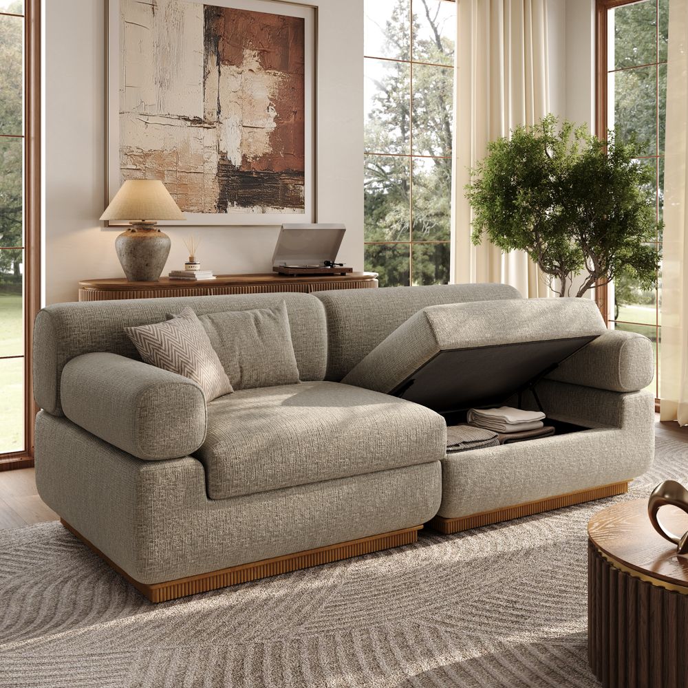 Khaki Chenille Modular Sofas