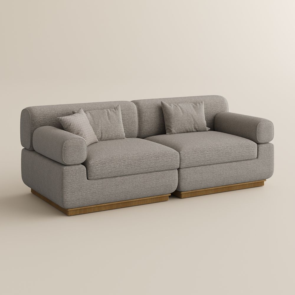Khaki Chenille Modular Sofas