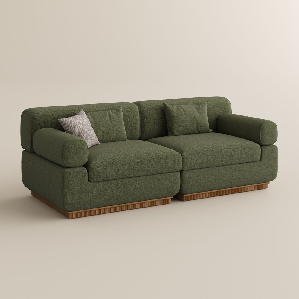 Green Chenille Modular Sofas