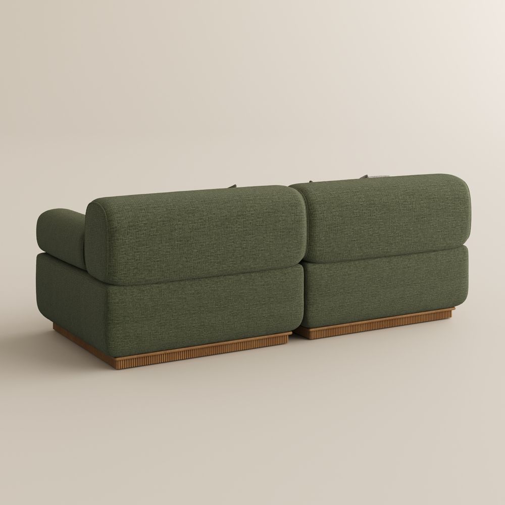 Green Chenille Modular Sofas