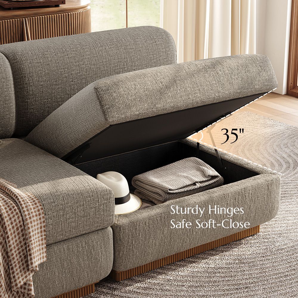 Khaki Khaki Chenille Modular Sofas