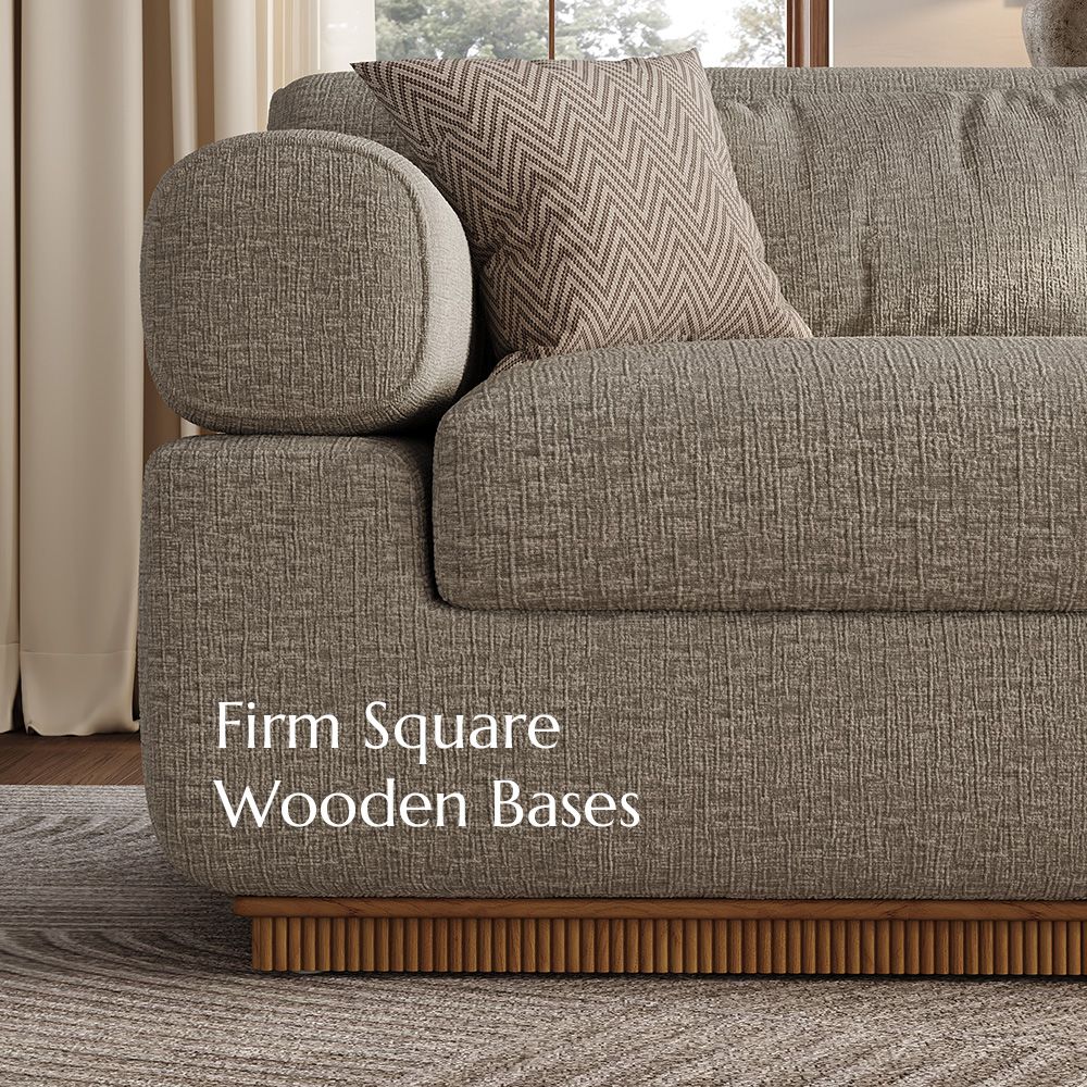 Soft Khaki Chenille Modular Sofas