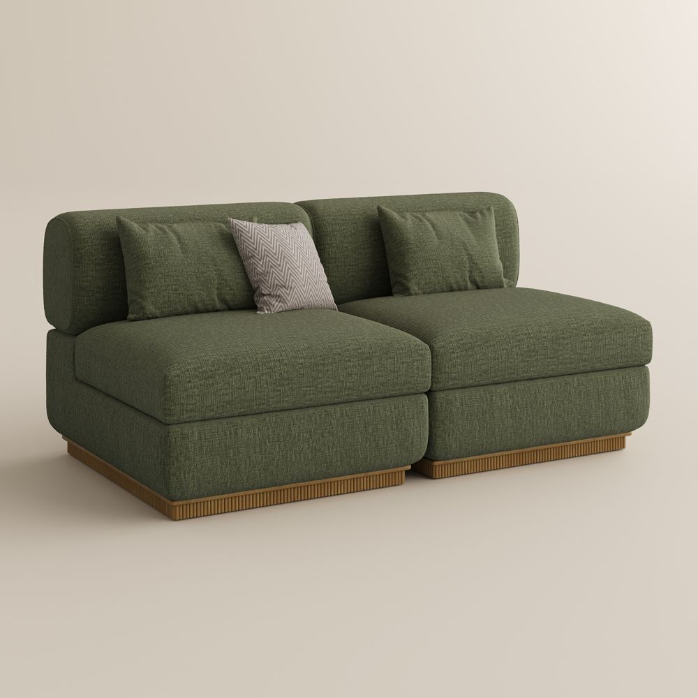 Green Chenille Modular Sofas