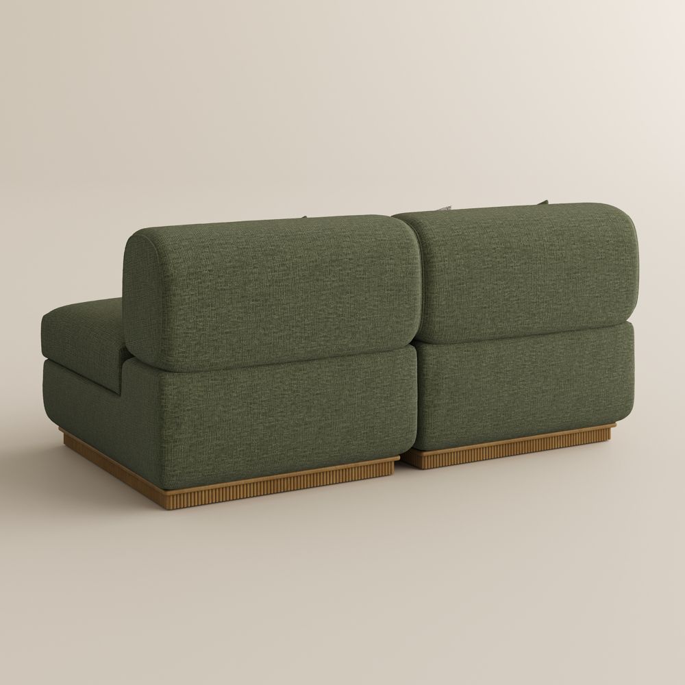 Green Chenille Modular Sofas