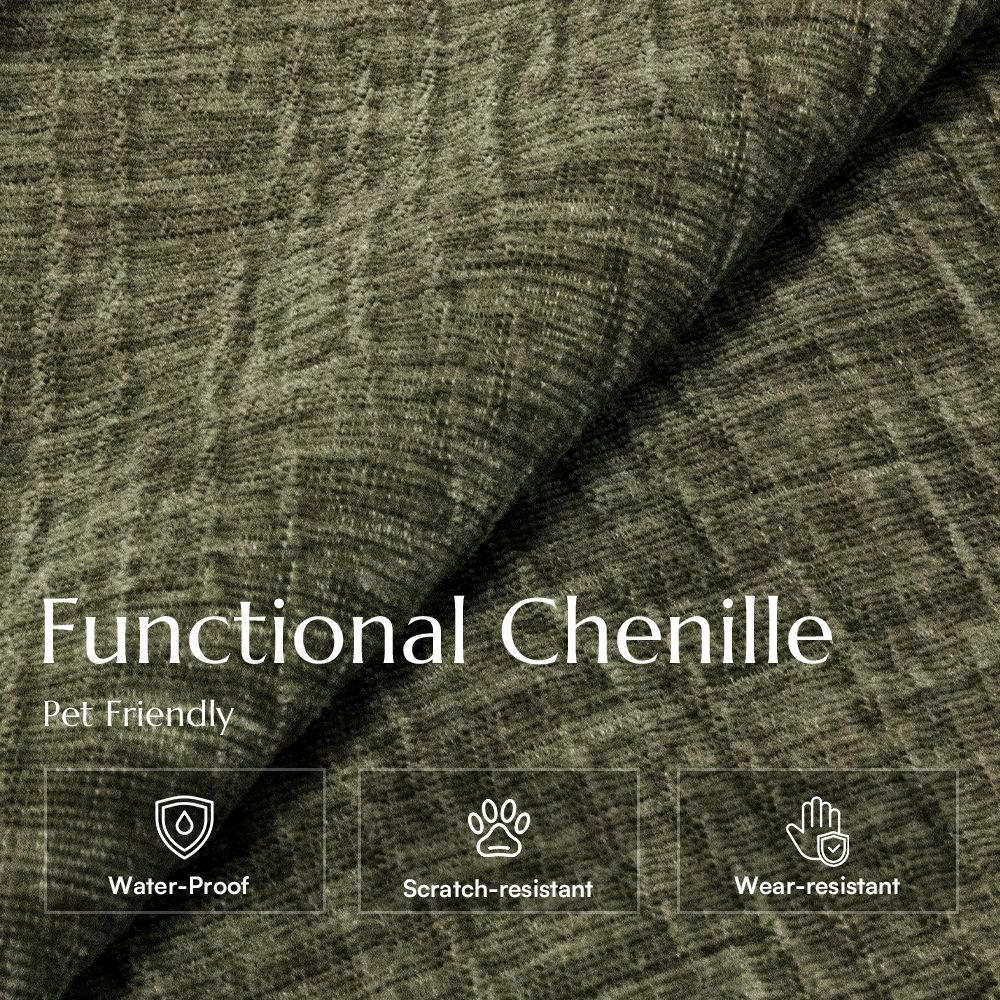 Apartment Green Chenille Modular Sofas