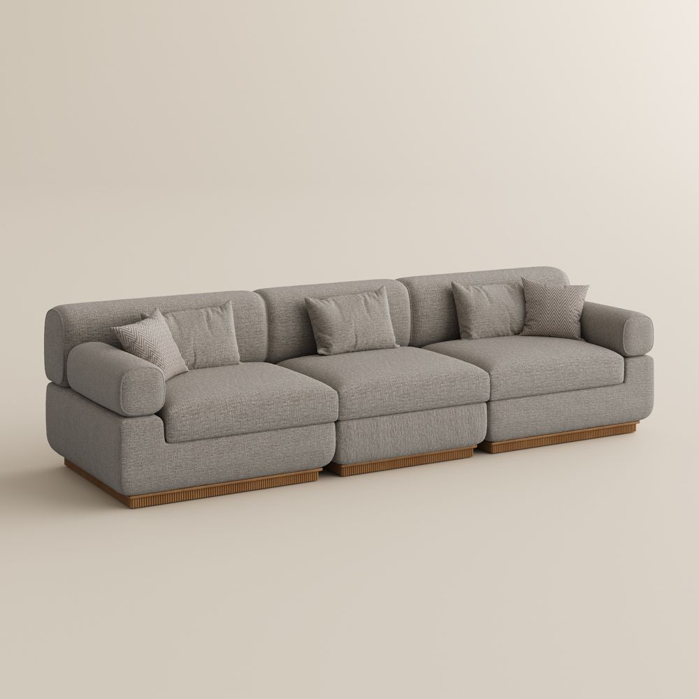 Khaki Chenille Modular Sofas