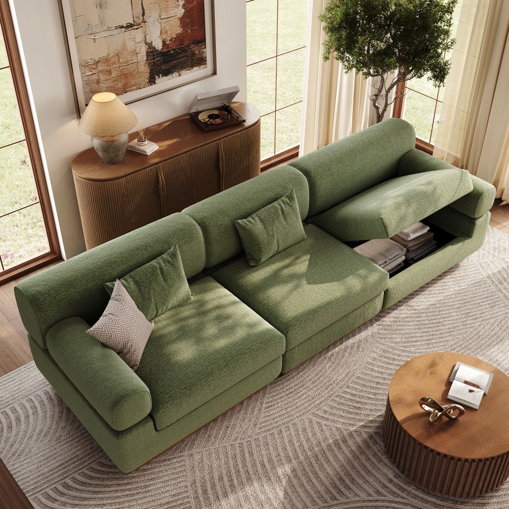 Green Chenille Modular Sofas