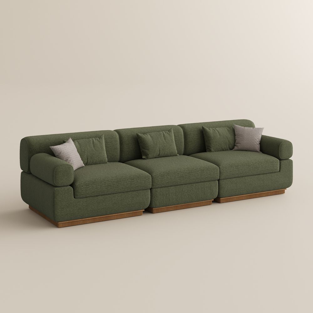 Green Chenille Modular Sofas