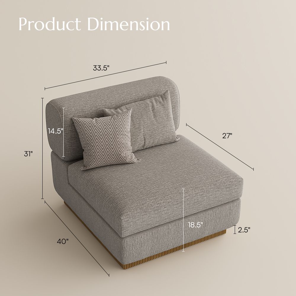 Soft Khaki Chenille Modular Sofas