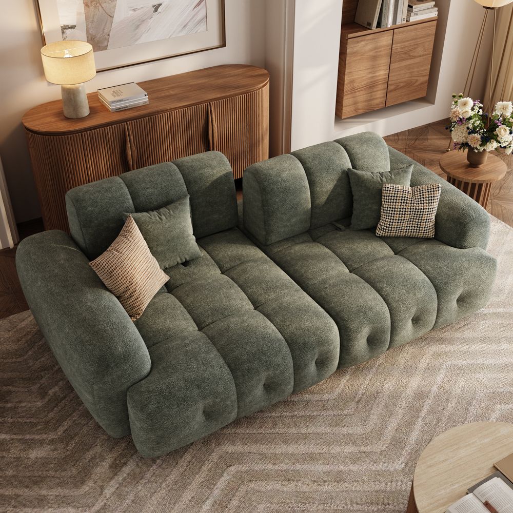 Green Chenille Modular Sofas