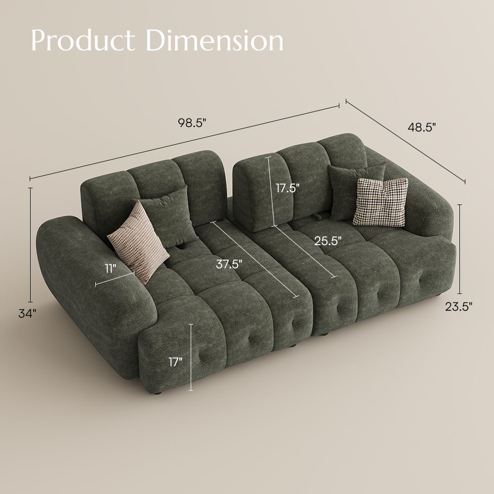 Green Chenille Modular Sofas