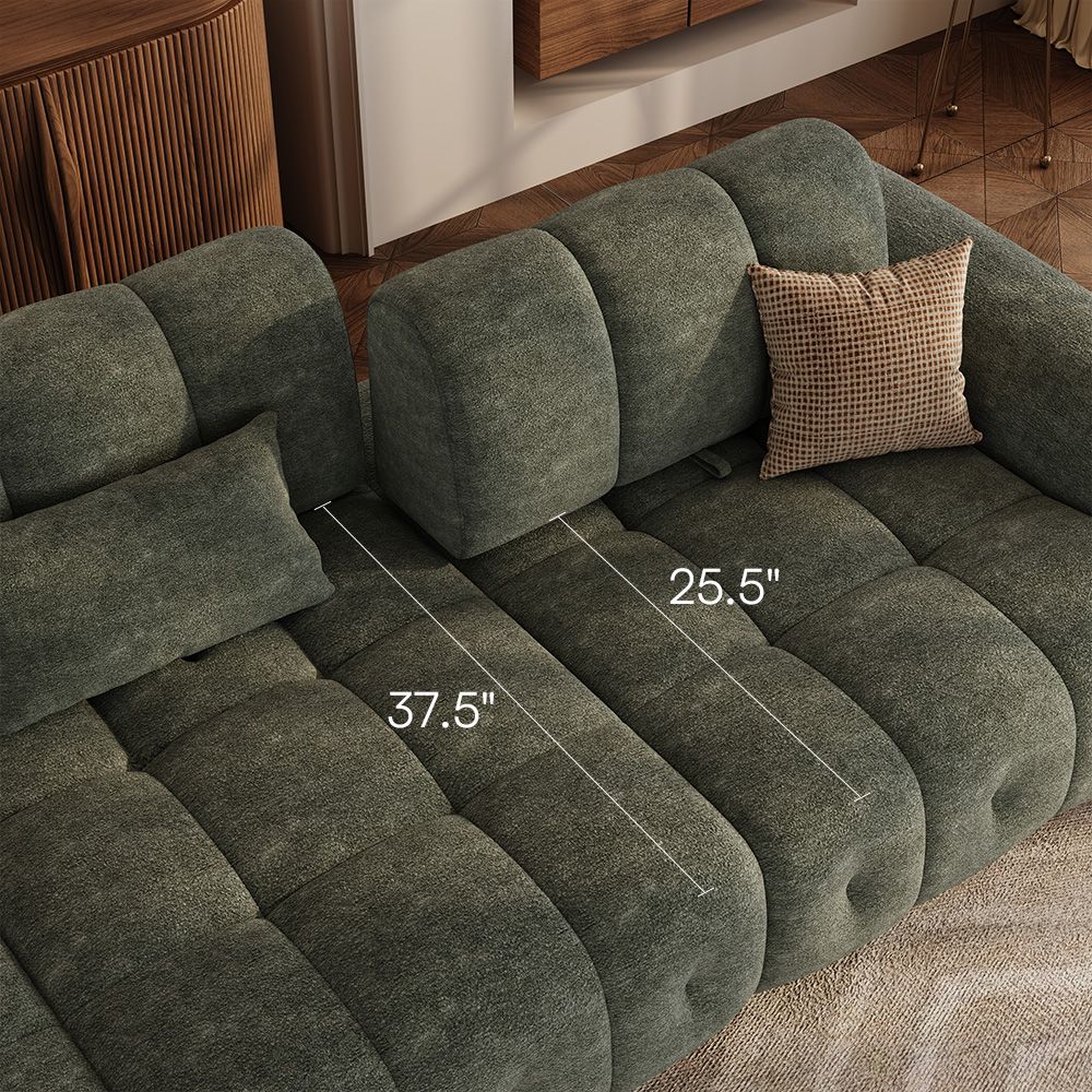 Green Chenille Modular Sofas
