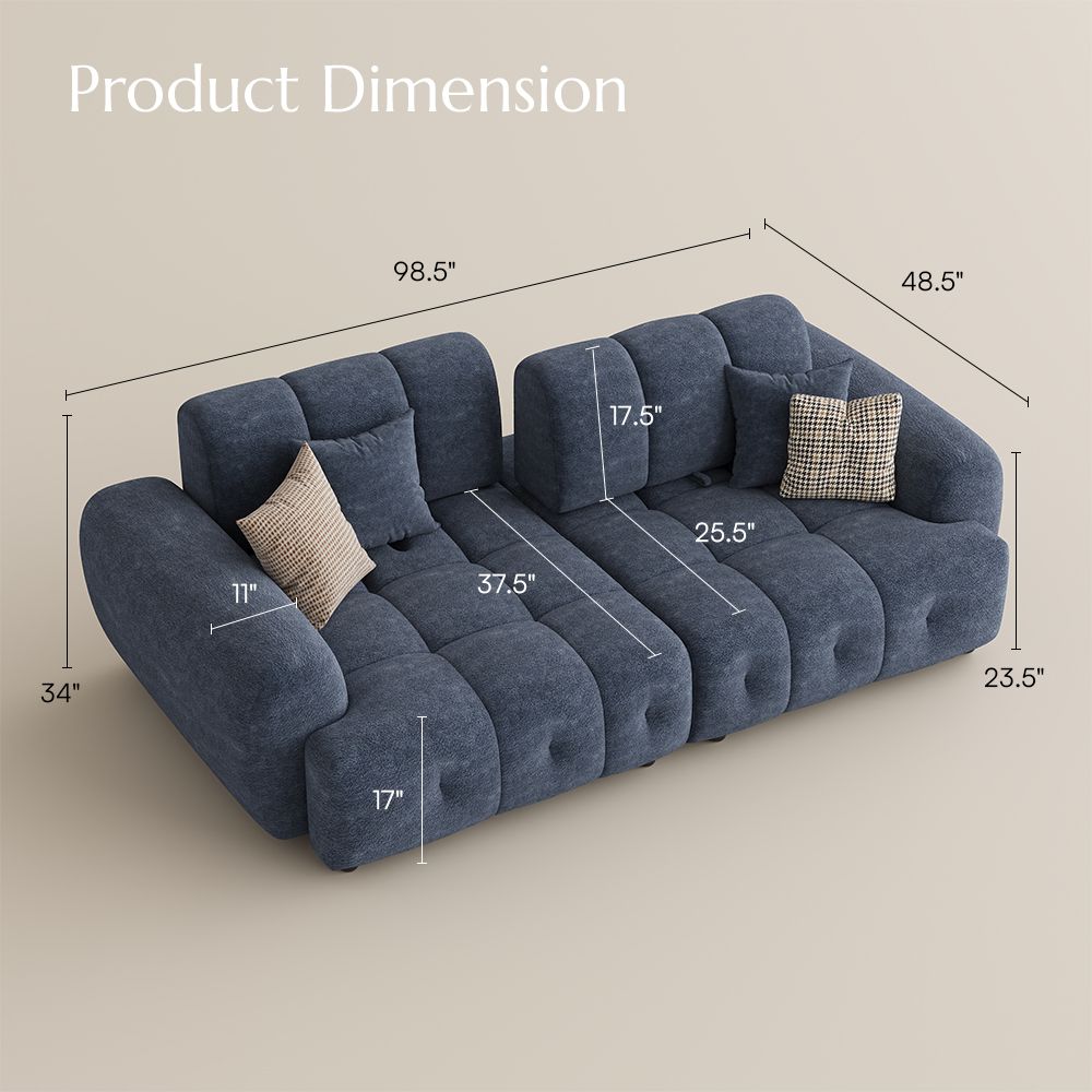 Blue Chenille Modular Sofas