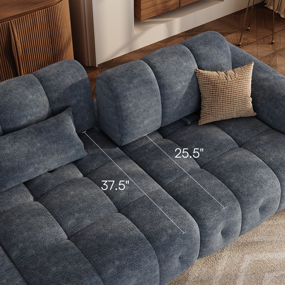 Blue Chenille Modular Sofas