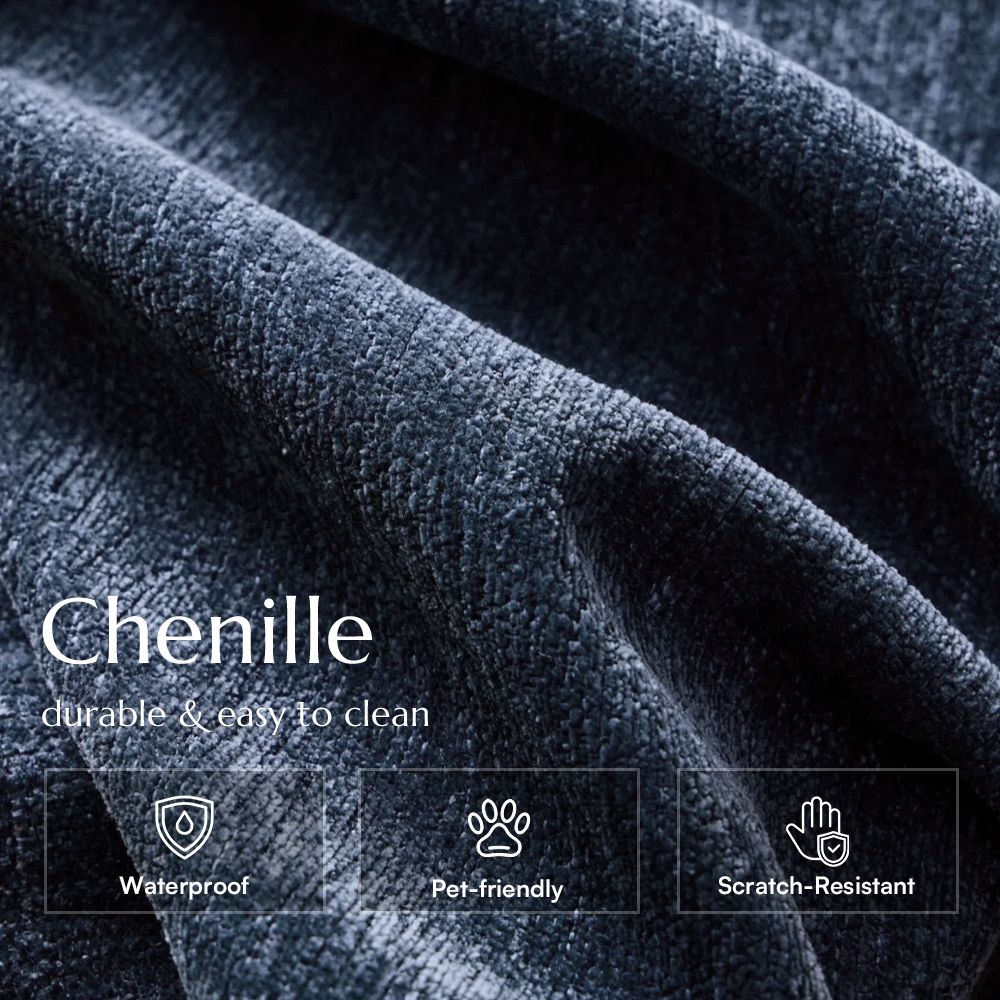 Office Blue Chenille Modular Sofas