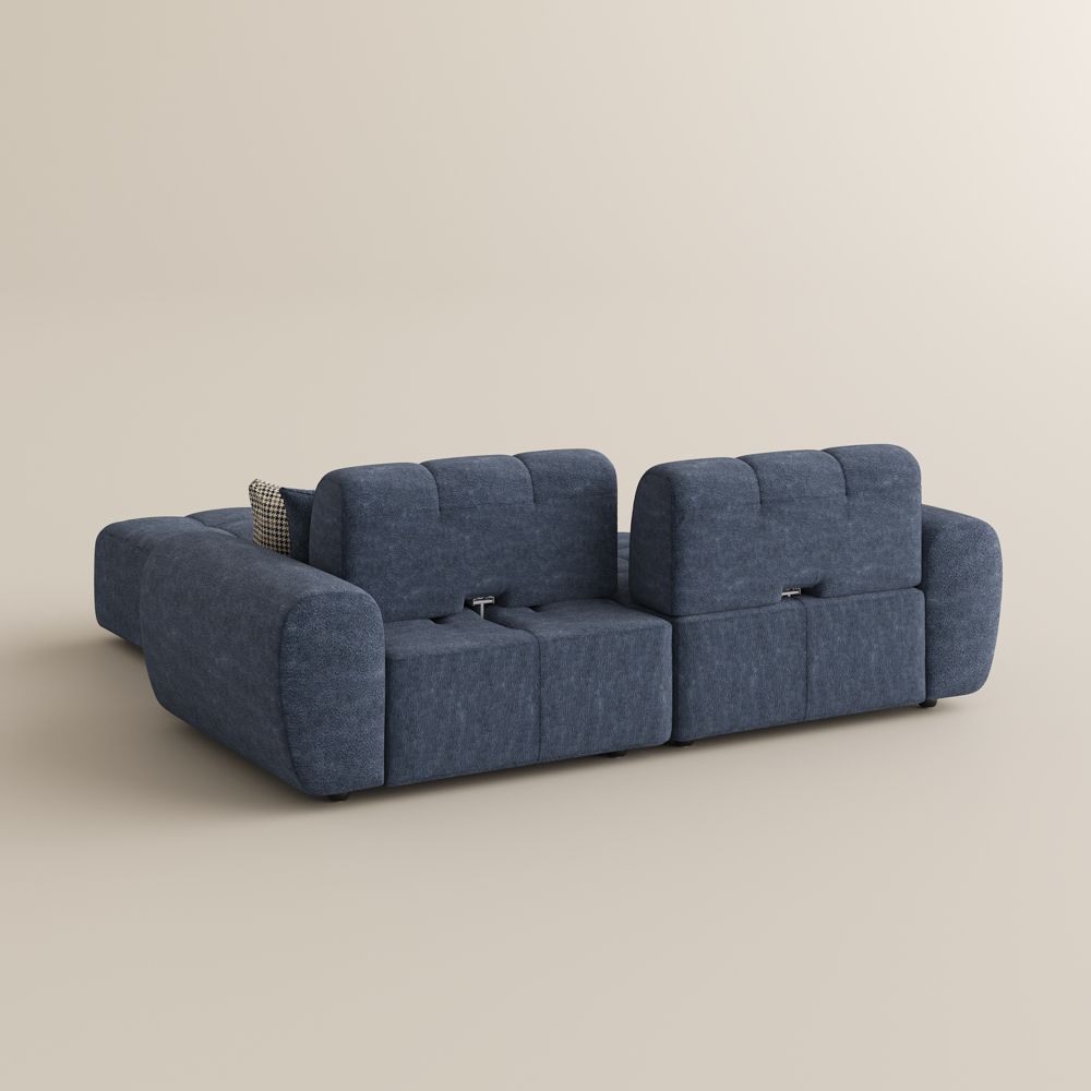 Blue Chenille Modular Sofas